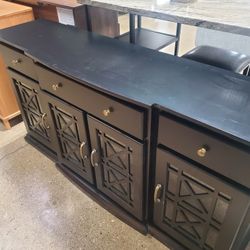 Beautiful Black Buffet/ TV Entertainment (New)