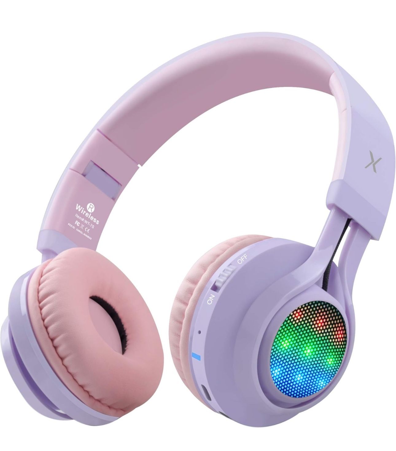 BRAND NEW Foldable Stero Wireless Bluetooth Headset with Microphone & Volume Control for PC/Tablet/TV/Travel (Purple)