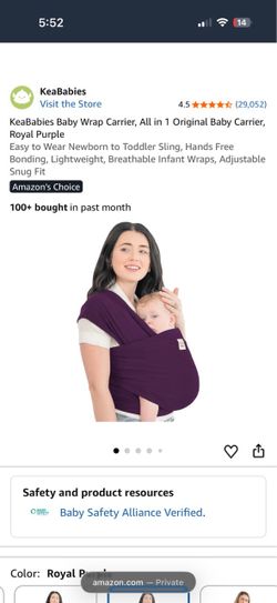 Baby girl Wrap Carrier – Royal Purple 💜