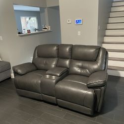 Leather Recliner Couch Sofa 