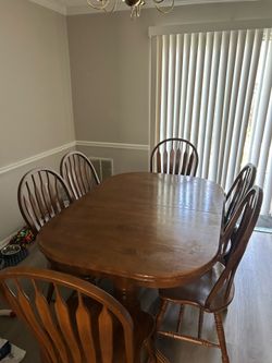 Solid Wood Dining Table Set(6 chairs)