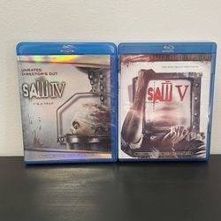SAW 4 & 5 Unrated Directors Cut - Blu Ray - Like New - IV + V Bundle Horror Gore