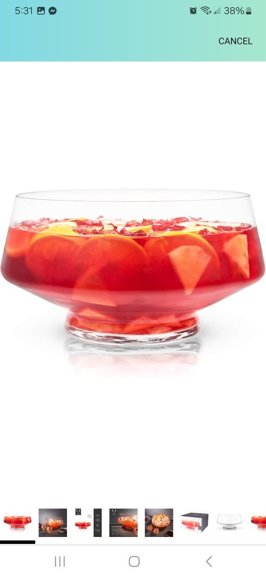 Beautiful Punch Bowl Or For Any Other Drink New In Box Pick Up In Pomona $15 Firm Price