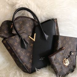 Louis Vuitton black and monogrammed kimono bag