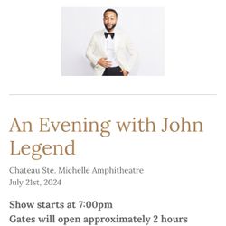 John Legend Concert Tickets - 2