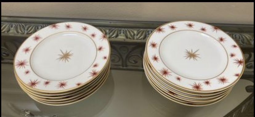 Set of Fine China. Bread & Butter Plate Etoile Celedon by BERNARDAUD