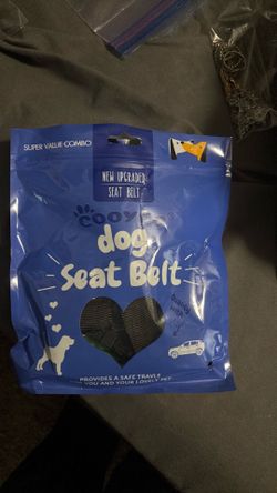 Dog seat belt and bowl