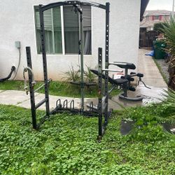 Gym Rack With Gym Bench