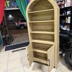 ARCHED BOOKCASE WITH STORAGE 71”TALL