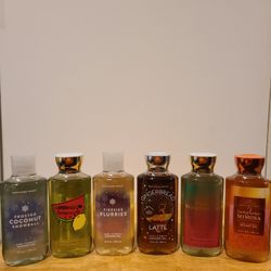 6 Bath & Bodyworks Shower Gels 