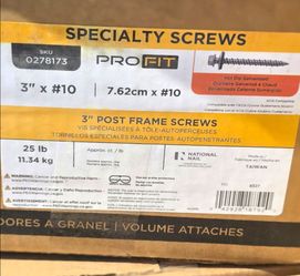 $75 ✨️ PRO FIT #10 3" POST FRAME SCREWS Hot Dip Galvanized 25 lb (0278173)