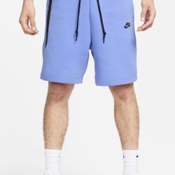 NIKE SPORTSWEAR TECH FLEECE SHORTS FB8171-450 POLAR/BLACK SIZE MEDIUM
