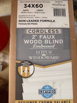 Blinds wood faux 2” white