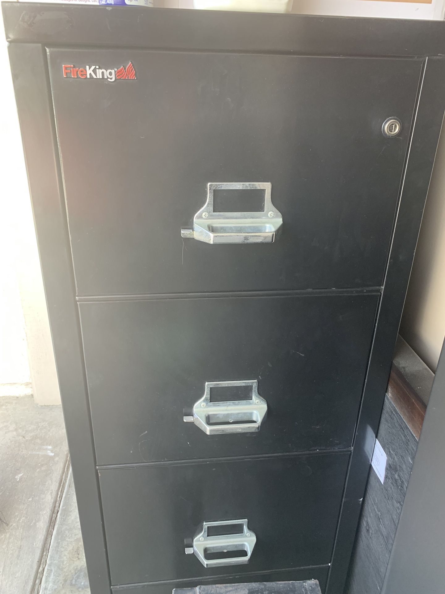 File cabinet 4 feet 5 inches bullet proof. With a key
