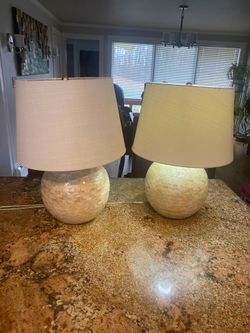 Mother of Pearl Set of  Lamps