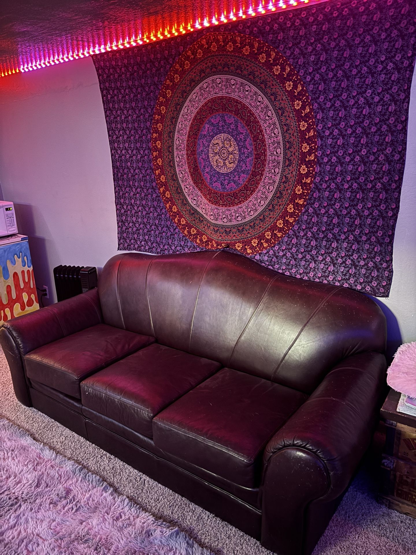 Dark Brown Leather Couch
