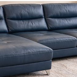 Abbyson Blue Leather Couch