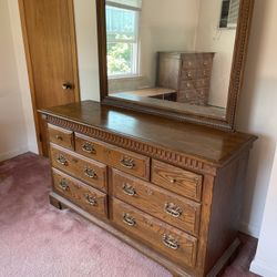 Dresser With Attached Mirror