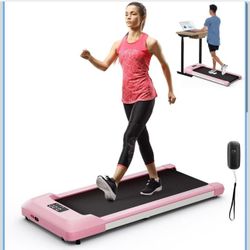 Walking Pad, 2.25HP Under Desk Treadmill with LED Display, Remote Control & 7-Layer Belt, Compact Portable Jogging Running Machine for Home Office Sma