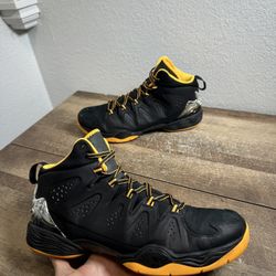 Nike Mens Air Jordan Melo M10 Mid Black Atomic Mango Sz 13 629876-013 Sneakers