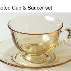 Cup and Saucer Set Fairfax Topaz by Fostoria