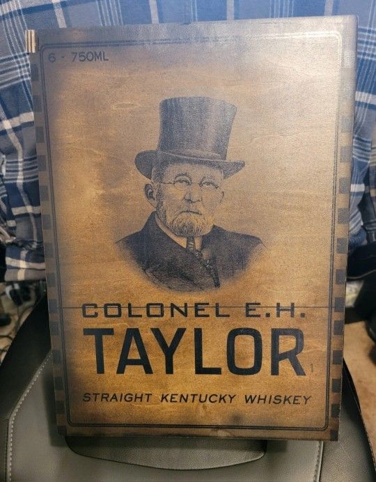 Colonel EH Taylor Wooden Box E. H. Taylor Bourbon Wood Crate Display