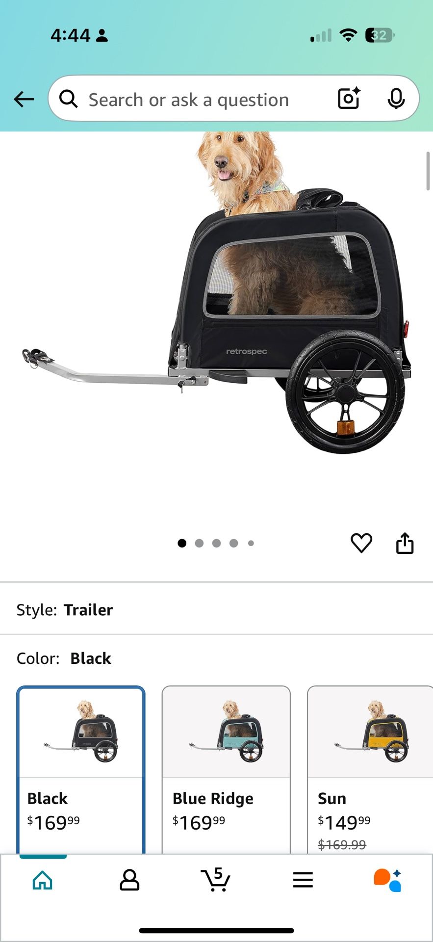Retrospec pet bike trailer