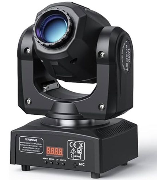 NEW! Moving Head DJ Light, U`King 50W LED Moving Head Light with 7 Gobos 7 Colors and Open White Beam Spotlight by DMX and Sound Activated for Weddin