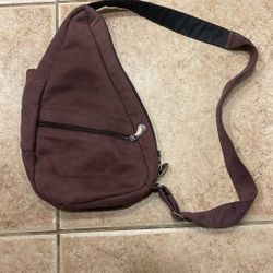 Dark Plum Suede Ameribag Crossbody Purse 