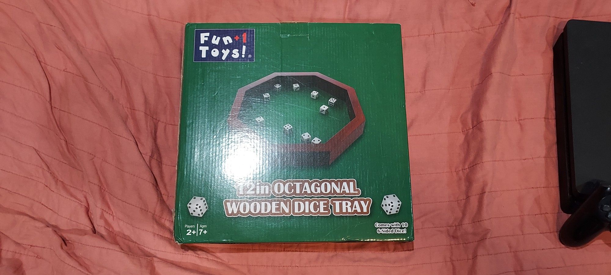 12-inch Octagonal Dice Tray With Dice