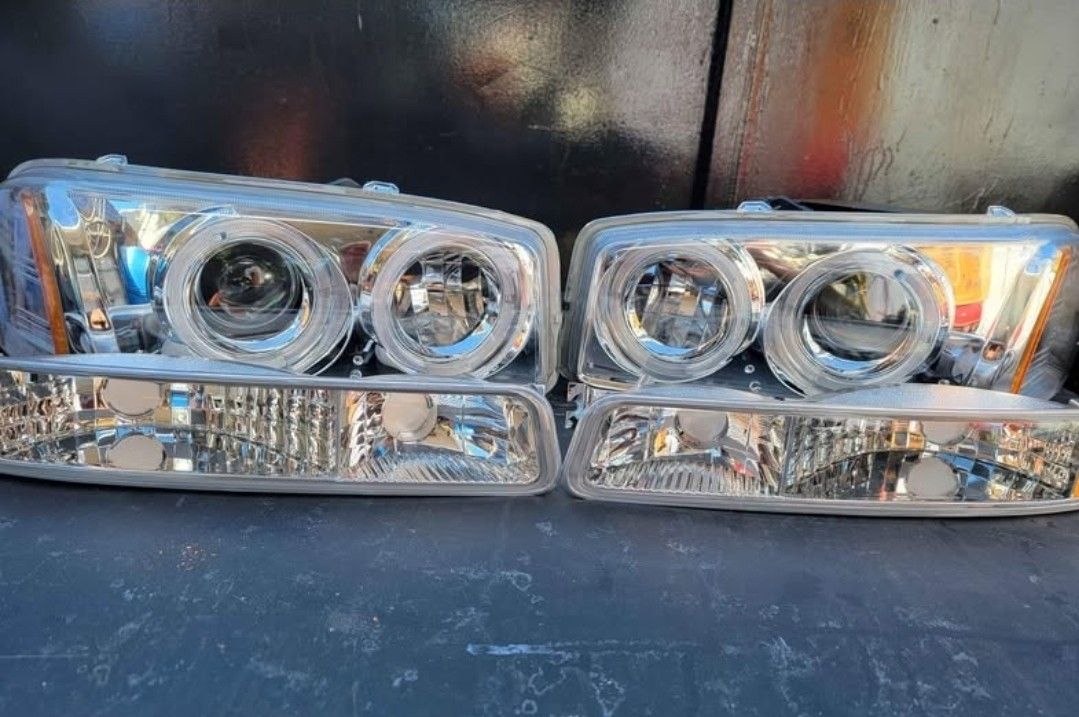 99-06 Sierra Yukon LED Projector Headlights Luces Micas Calaveras Faros Faroles Focos Headlamps