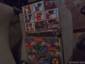 Binder of baseball cards