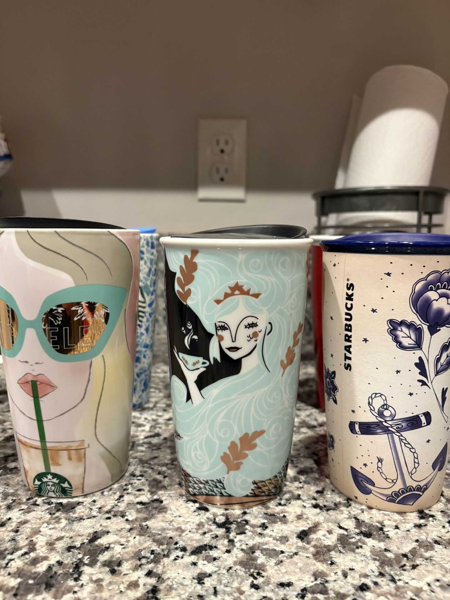 $10 Each With Lids, $5.00 Each For Cups- Starbucks Coffee Cups- Moving Must Go ASAP