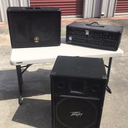 RETAIL OVER $300 Yamaha concert church temple outdoor 2 way tweeter subwoofer speaker system guitar bass band equipment peavey amplifier mixer