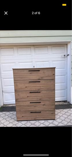Tan Brown Tall Dresser