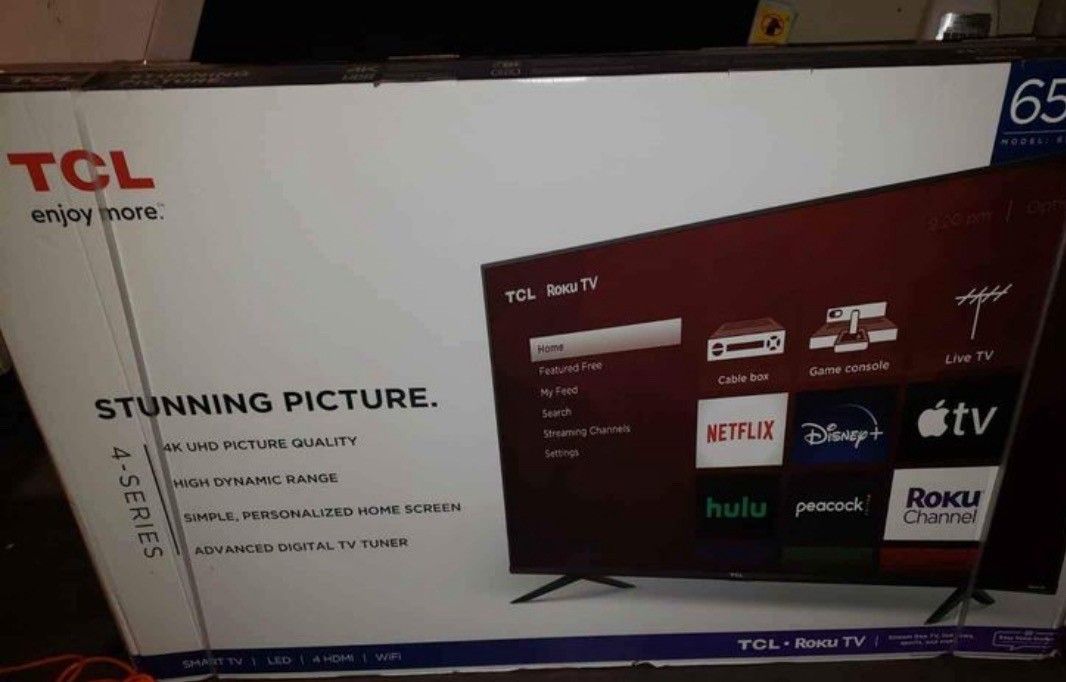 65 Tcl Hdr Roku Smart TV New 