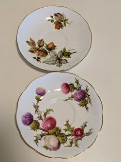 Queen Anne Bone China Saucers (2)