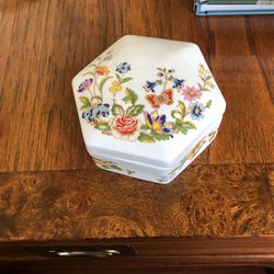 Aynsley Cottage Garden Ceramic Hexagon Box 
