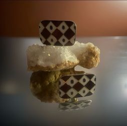 Vintage 1950’s Kickock Argyle Diamond Grid Pattern Cufflinks