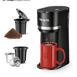 6 Or 12oz Single Serve Instant Coffee Maker - Black 