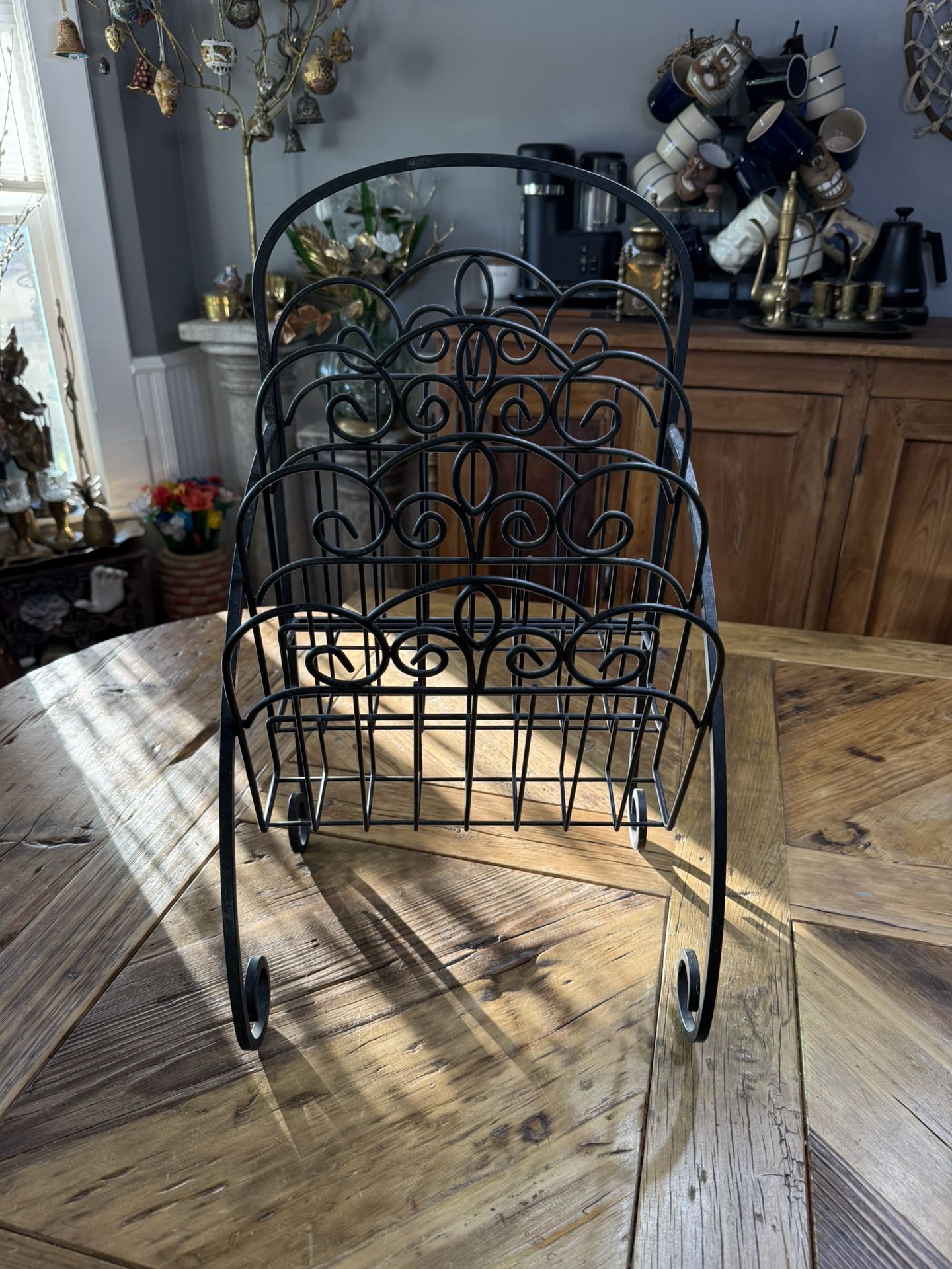 Wrought Iron 3 Tiered Magazine Rack