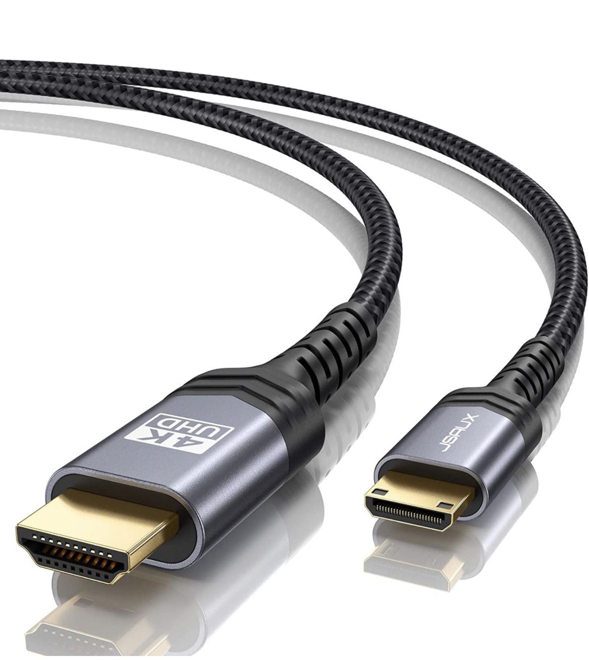 Cable mini HDMI a HDMI de 15 pies [carcasa d aluminio, trenzado], cable HDMI 2.0