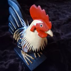 Hand Carved Wooden Rooster
