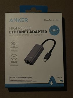 Anker USB C to Ethernet Adapter, PowerExpand USB C to Gigabit Ethernet Adapter, Aluminum Portable USB C Adapter for MacBook Pro, MacBook Air 2018 and