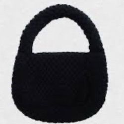 Black Crochet Shoulder Purse