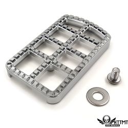 Chrome Dominator Cut Brake Pedal Pad For Harley 14-16 Dyna 86-17 Softail Touring PN: MT216-126-CD
