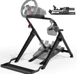 New in box-ARES WING Foldable Sim Racing Wheel Stand with Chair Fixing Slot Formula & GT Racing Simulator Cockpit Compatible with Fanatec Thrustmaster