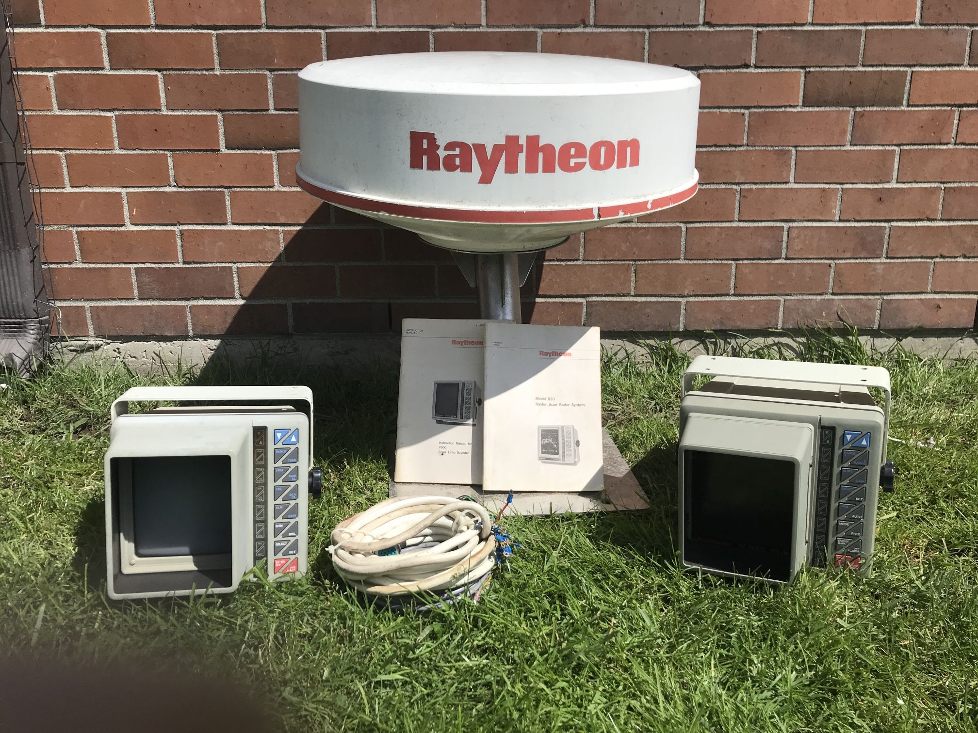 Used Raytheon 24” Radar Dome. V800 Color Echo Sounder and A Model R20 Raster Scan Radar System