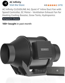 Gently used AC Infinity Cloudline A4 system with carbon filter and 4” ducting