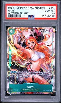 2026 ONE PIECE OP14 Nami Alt Art THE AZURE SEA'S SEVEN Op14-031 PSA 10 English